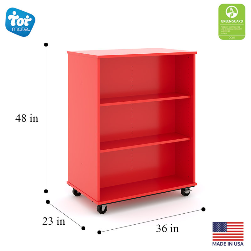 Chariot d'apprentissage avec roues, Rouge, H 48 po x l 36 po x P 23 po