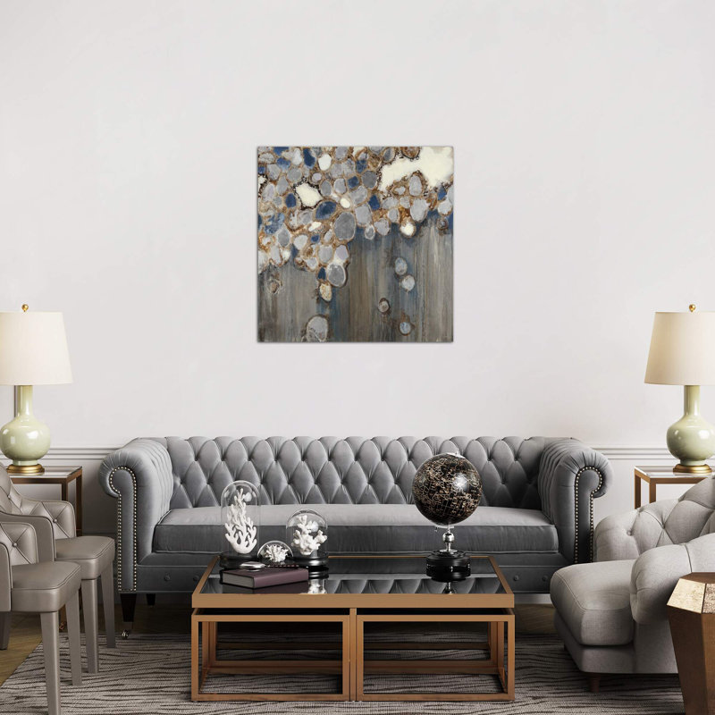 Indigo Oyster Shells by Liz Jardine - Wrapped Canvas Giclee Art Print, 45.72 cm H x 45.72 cm W x 3.175 cm D