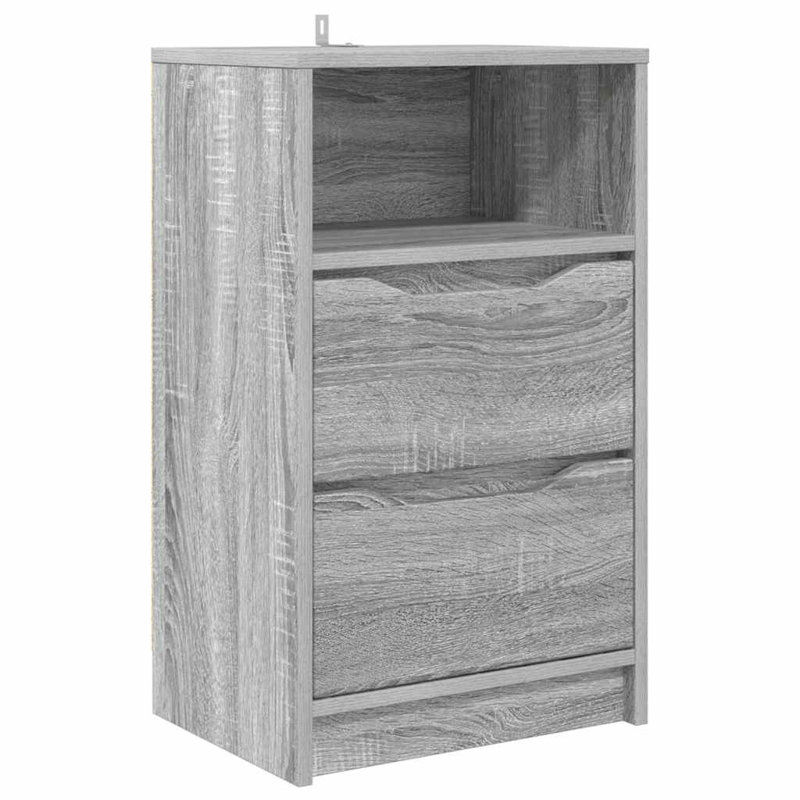 40cm W Manufactured Wood Bedside Table, Grey Sonoma