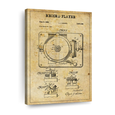 Disque tourne-disque brevet sur toile