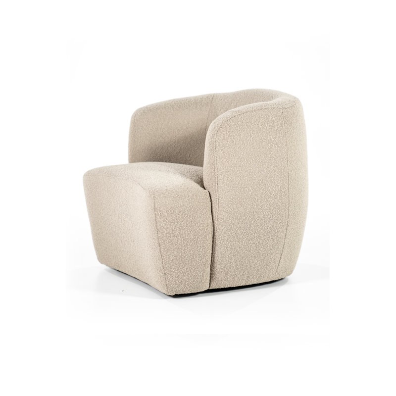 Charlotte Swivel Barrel Chair, Taupe Polyester