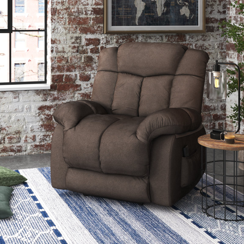 Fauteuil inclinable lève-personne en microfibre 36,6 po, Microfibre brun foncé