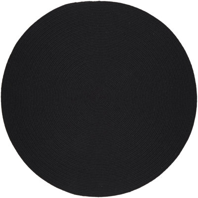 Tapis noir en laine tressée à la main Smyth