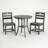 Charcoal Gray 3-Piece HDPE Outdoor Patio Bistro Set with Round Table and 2 Chairs-1530912050