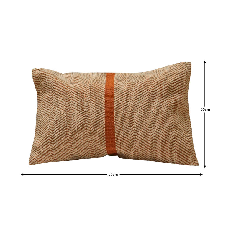 Neruda Geometric Rectangular Lumbar Cushion Cover, Orange