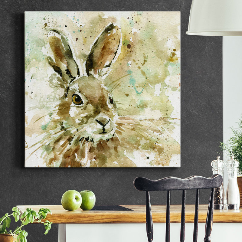 Hare in Spring - Reproduction sur toile tendue, H 40 po x l 40 po x P 1 po