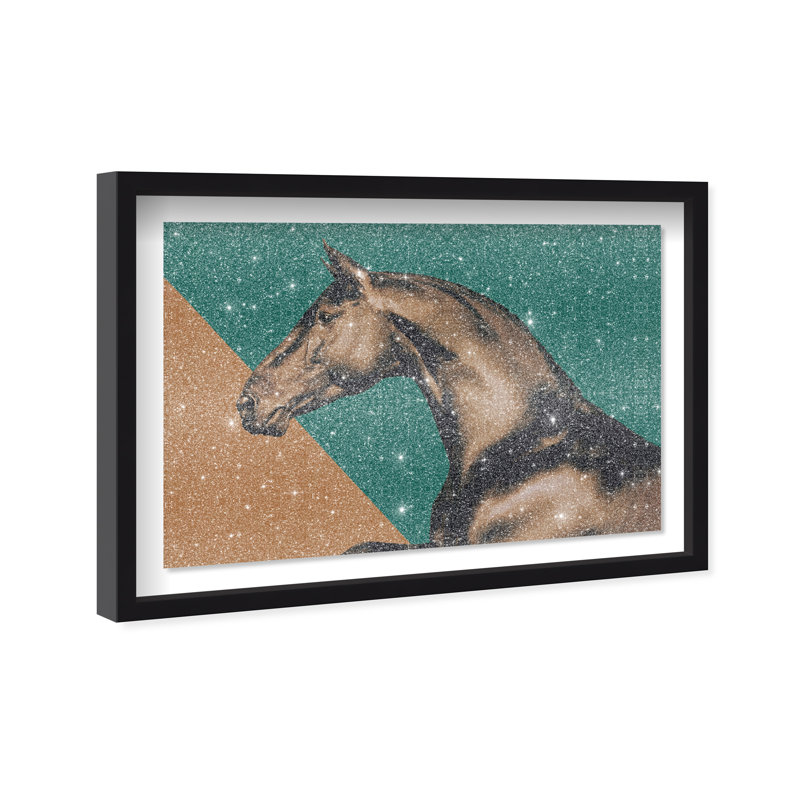 Hue Equine I Shadowbox Animals Print by Oliver Gal, Black Frame, 15 x 10, 25.5"H x 17.5"W, Black Shadowbox