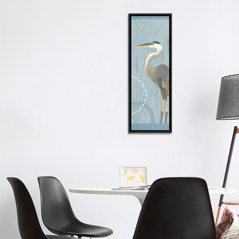 «By The Shore V», reproduction d'art graphique sur toile tendue, H 36 po x l 12 po x P 1,5 po, Toile avec cadre noir