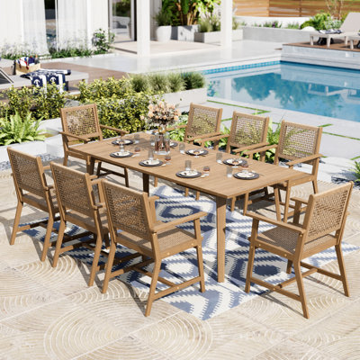 Rectangular 82.7" Long Acacia Dining Set