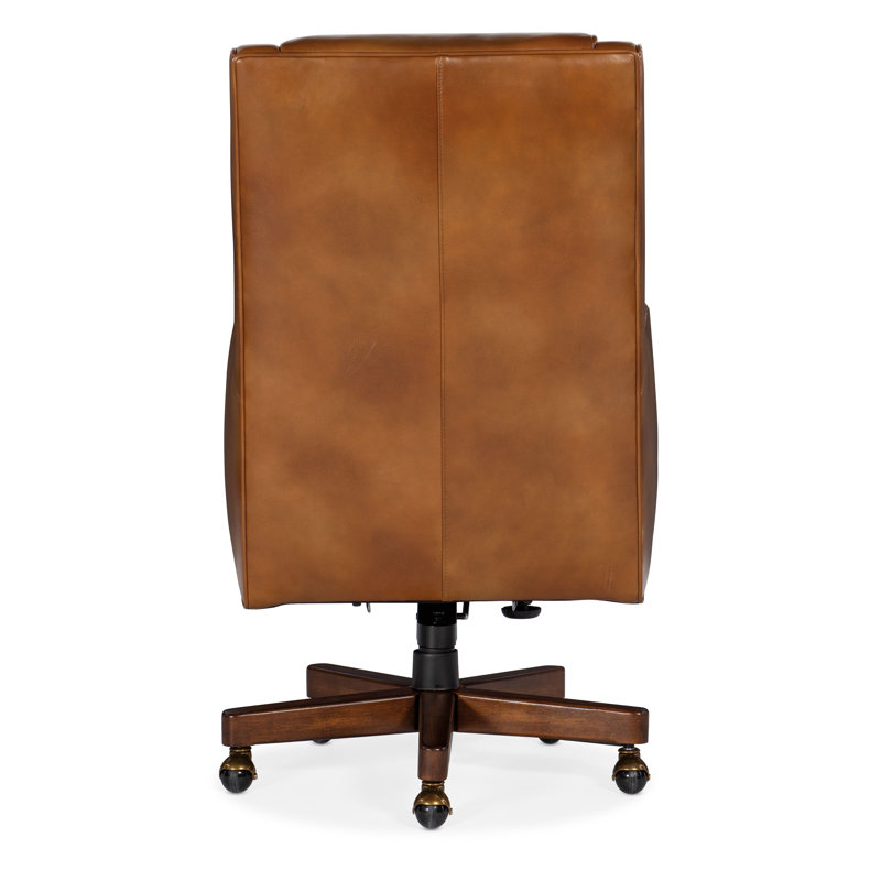 Voyage Cedar Brown Leather High Back Swivel Chair