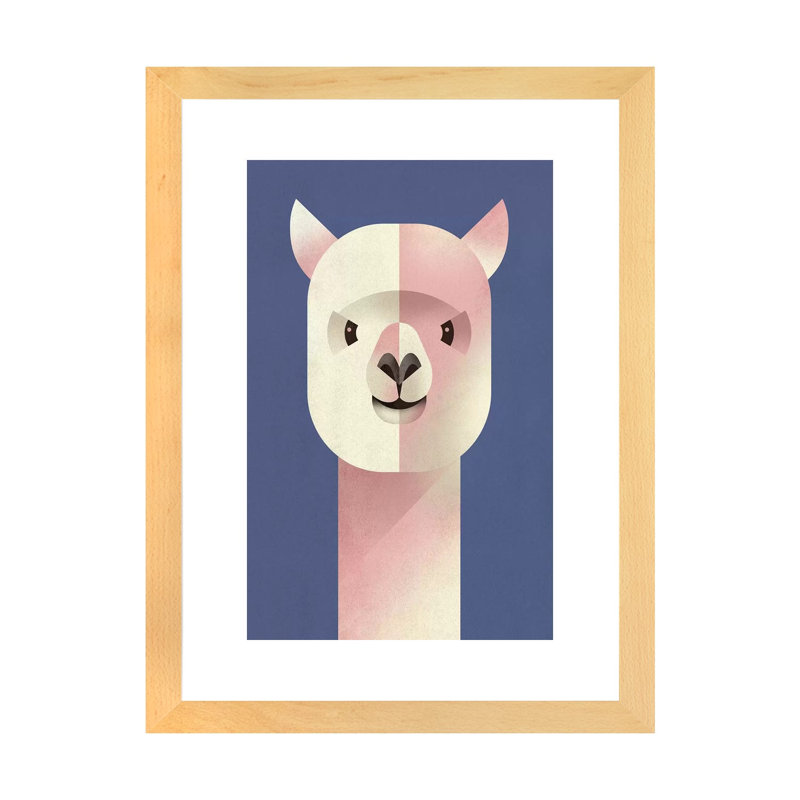 «Alpaka» par Dieter Braun - impression, Toile avec cadre en bois beige, Blanc, H 32 po x l 24 po x P 1 po