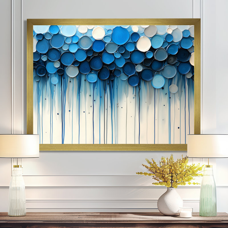 Croyd - art mural abstrait, H 30 po x l 40 po, Reproduction encadrée d'une seule photo, Doré