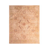 Hand-Knotted Distressed Floral Rug Beige Pink Classic Pattern