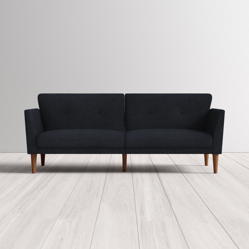 Mirrabooka Twin 204.5cm Upholstered Convertible Sofa, Navy Performance