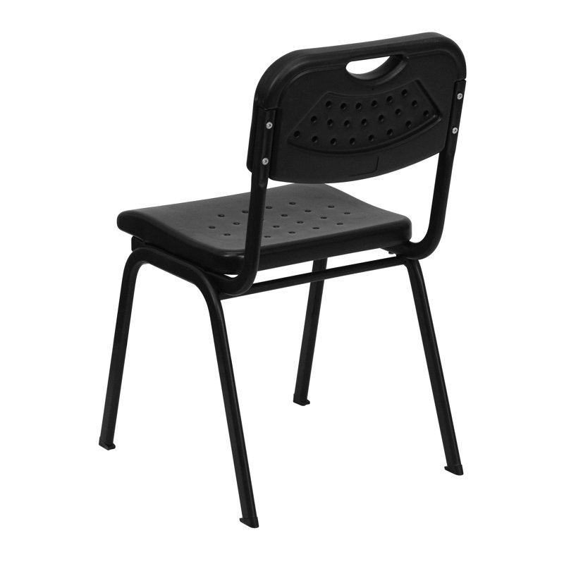 Hercules Black Polyethylene Stackable Chair with 880 lb Capacity