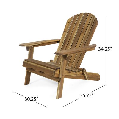 Highland Dunes Kalicki Acacia Foldable Outdoor Adirondack Chair ...