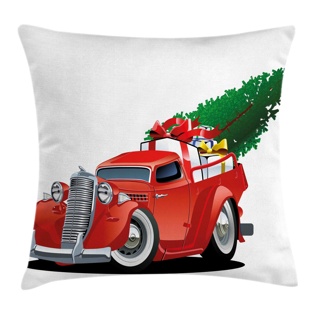 Kissenbezug, Red American Truck, Weihnachten, Grün Weiß