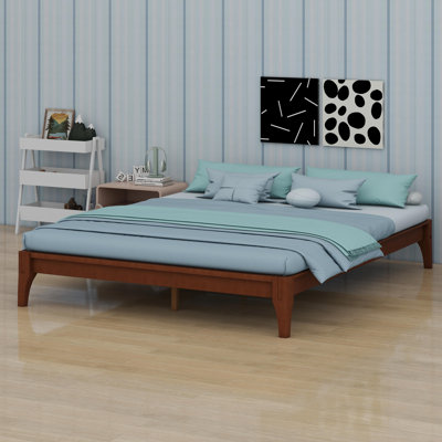 Solid Dry Bamboo Wood Platform Bed Frame