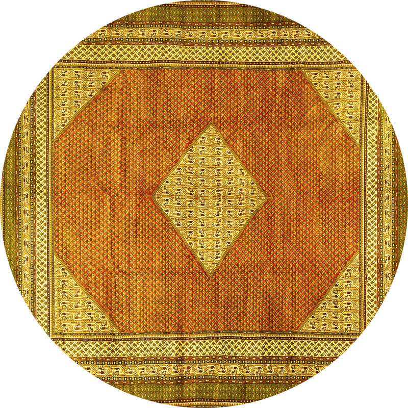 Washable Oriental Indoor Rug, Round 7'