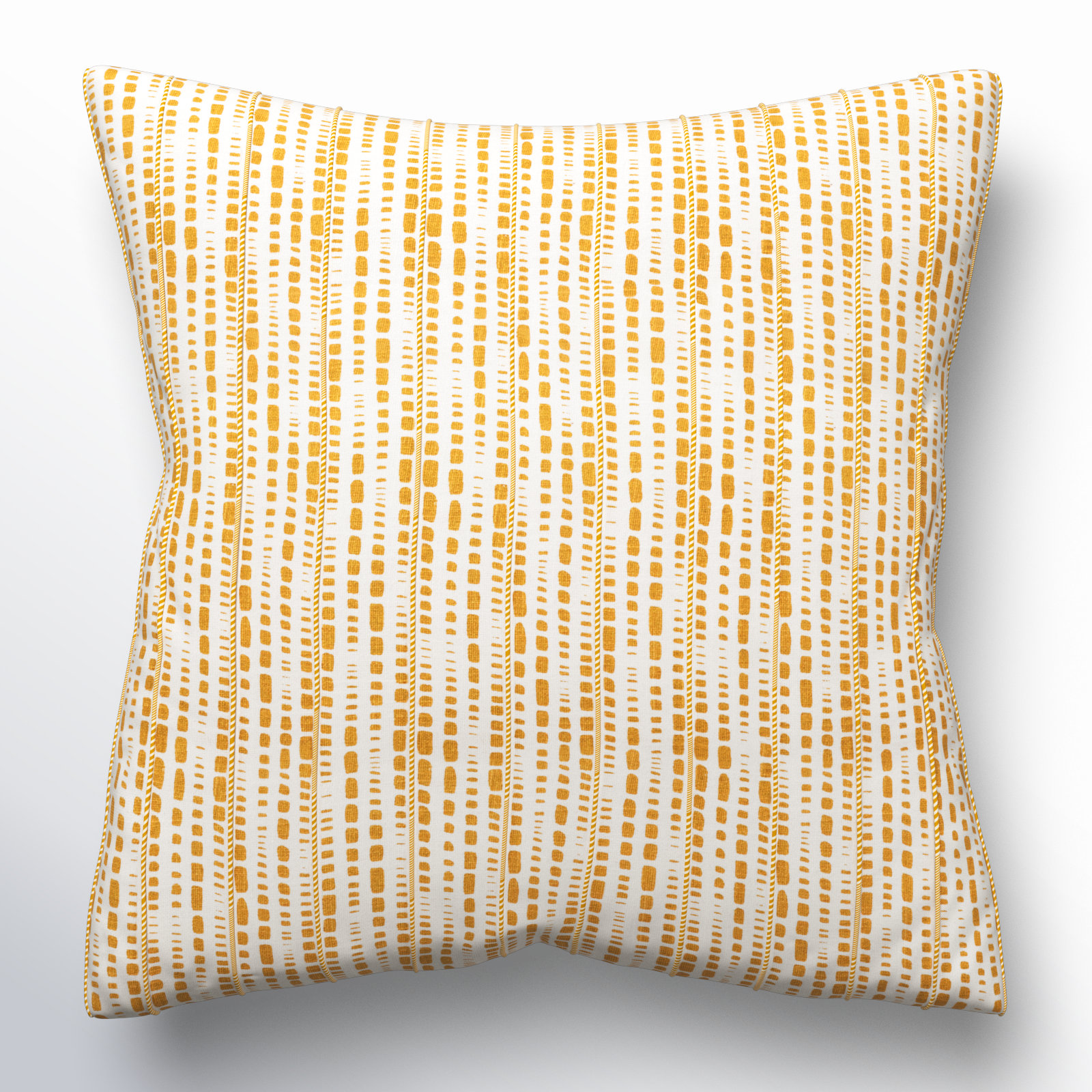 Fleurine 20" x 20" Embroidered Throw Pillow, Ivory/Gold