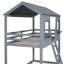 Lit superposé simple en bois massif - Gris pour une chambre à coucher moderne avec fenêtre et-412690858