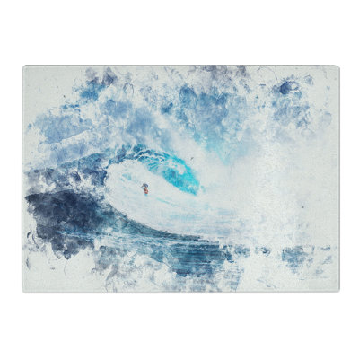 Tempered Glass Surfing the Wave Chopping Board