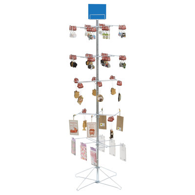 64" H X X - 5-Tier Wire Peg Spinner Display Rack With Adjustable Tiers