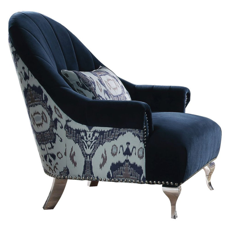 Magalia 35'' W Velvet Armchair in Blue