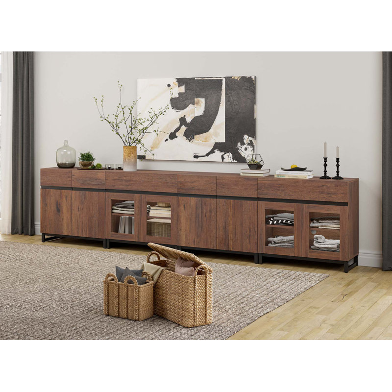4 In 1 Dresser With  Doors And 2 Drawers, Modern Chest Of Drawers With Adjustable Shelf And  Base, Closet Organizers And Storage Cabinet