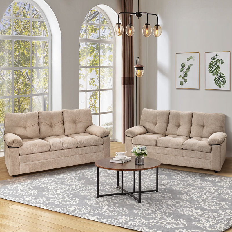 2 Piece Modern Living  Room Sets, Beige