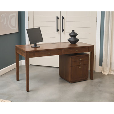 Brooks 2 Piece Solid Wood Rectangular Writing Desk Office Set