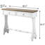 Console blanche antique à 2 tiroirs - Maximisez l'espace pour les articles quotidiens. Mouvement fluide avec glissières latérales en bois.