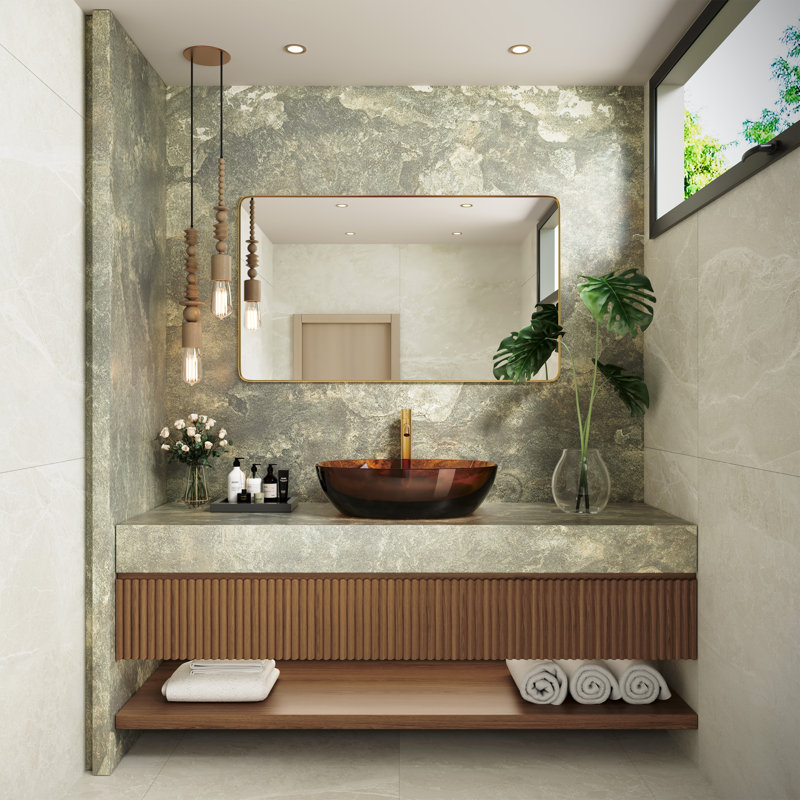 CASAINC Oval Solid Surface Resin Bathroom Vessel Sink, Coffee Brown