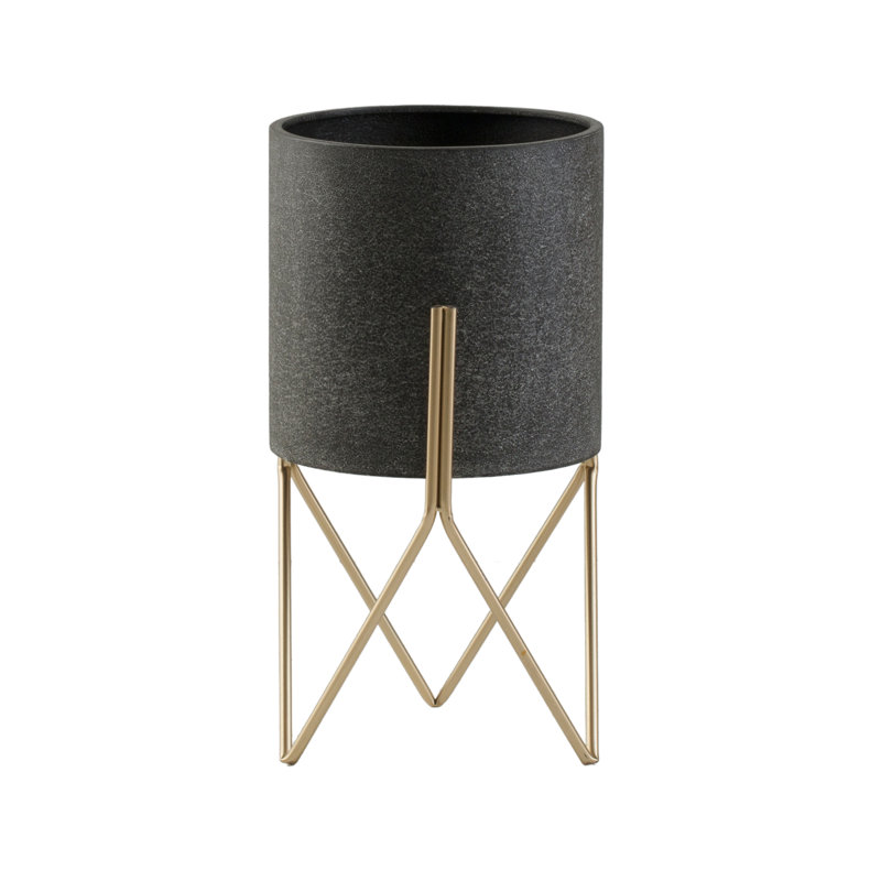 Veradzin Metal Pot Planter, 50.5cm H x 26.5cm W x 26.5cm D