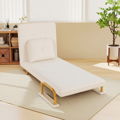 3-in-1 Convertible Folding Chair, 5-position Adjustable Backrest With Pillow
