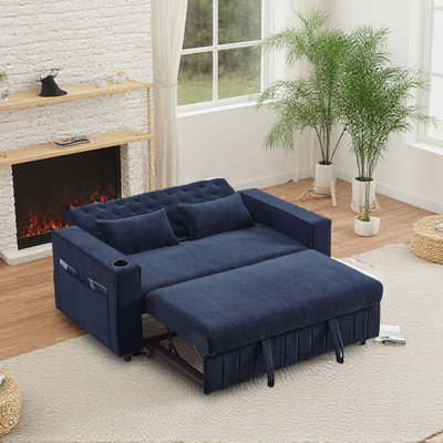 Chenille Convertible Sofa Bed