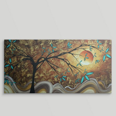 «Apricot Moon» par Megan Duncanson - impression, H 18 po x l 36 po x P 1,5 po, Toile
