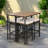 Outdoor Dining Table Sets Included 1 Foldable Table And Four Stools With Cushions-1728332984