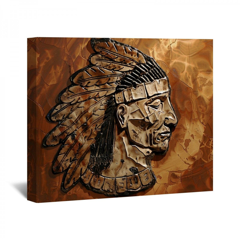 «Native American» sur toile, H 16 po x l 20 po x P 3 po