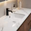 Lavabo de salle de bain rectangulaire en céramique blanc laiteux de 40 cm (16 pouces) à encastrer sous plan avec trop-plein