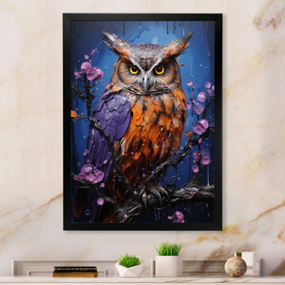 Purple Animal Amethyst Owl Drips - Animals Wall Art Prints