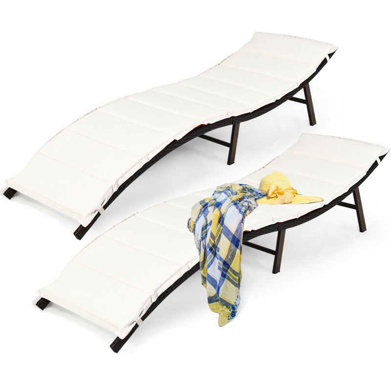 Chaise longue simple inclinable avec coussins 81 po Evis
