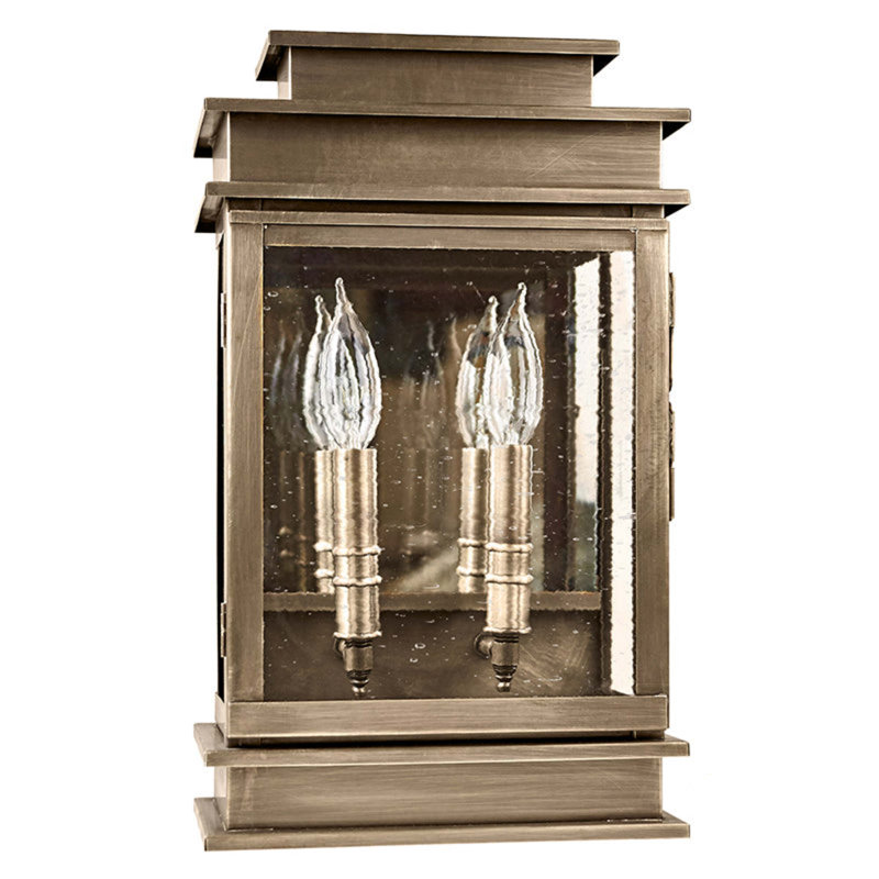 Empire 8811, Laiton antique foncé; verre granuleux transparent