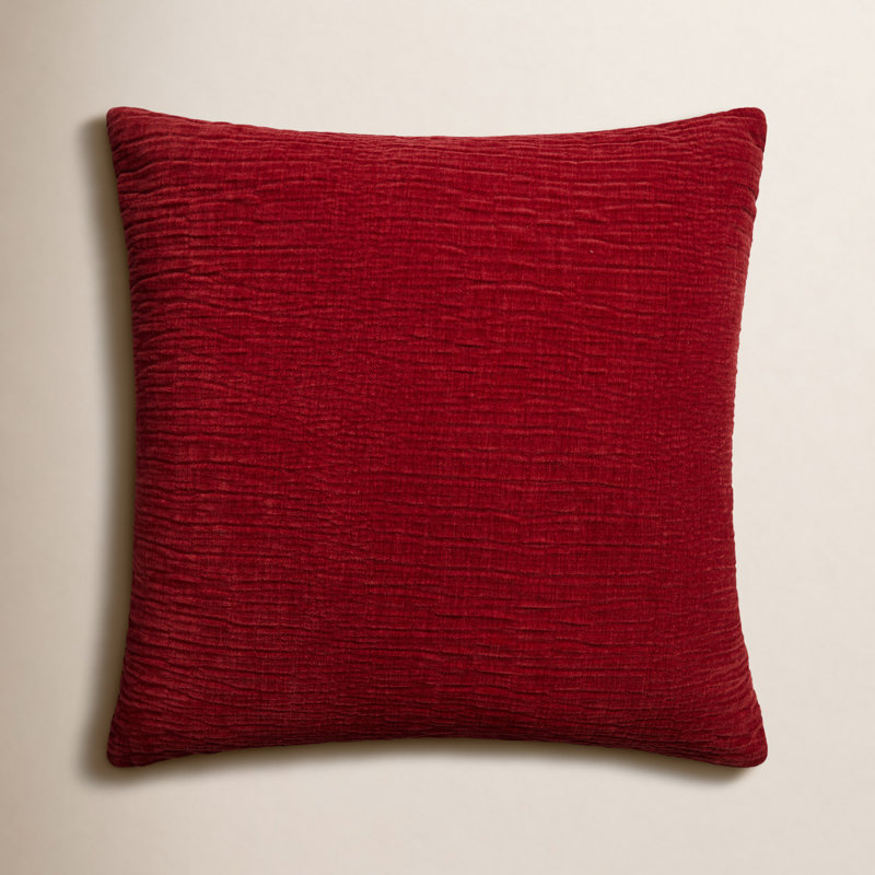 Housse de coussin rectangulaire Edan, Duvet, Rouge, 22 po x 22 po