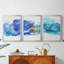Waterscape I  -Custom Framed  Wrapped Gallery Canvas - 3 Pieces-1607542230
