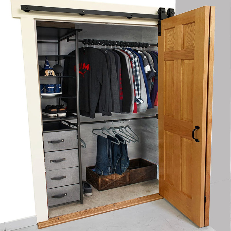 Bi-Fold Sliding Standard Single Track Barn Door Hardware Kit (Door Not Included), 60 in.