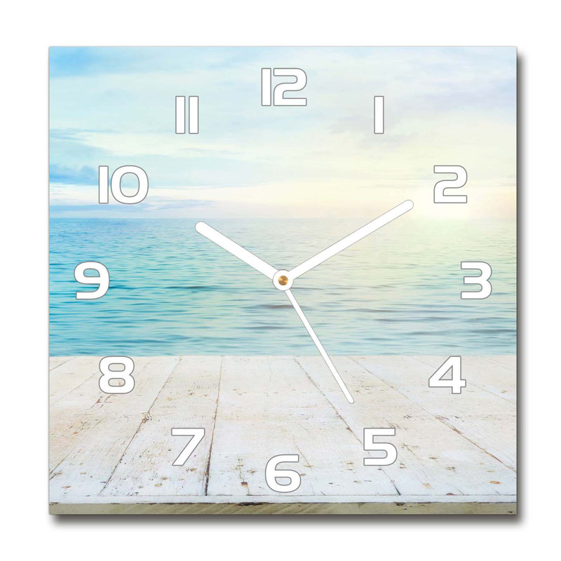 Helbona Glass Wall Clock, White