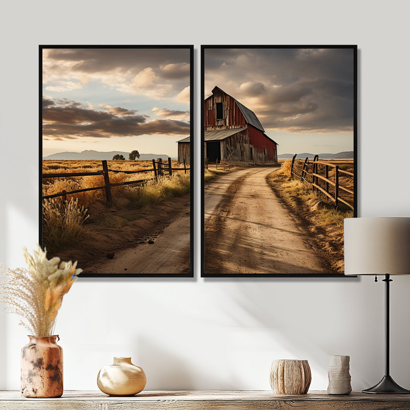 Morton - architecture granges, art mural, Black, 36" H x 48" W, Impression encadrée flottante