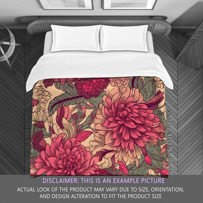 Machine Printed Comforter, King Comforter, Pink/Beige