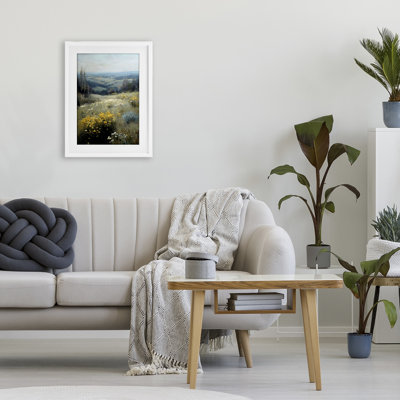 «Sporadic Meadow Flowers», reproduction encadrée sous verre, par Petal Prints Design